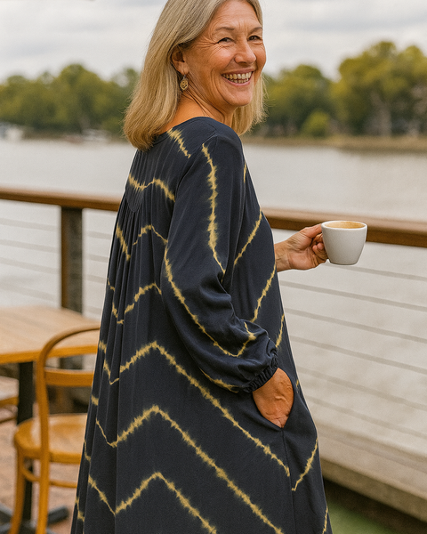 Selora | Boho Stripe Comfort Dress - Tummy Friendly