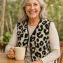 Marlene | Leopard Knit Comfort Vest - No fuss. No squeeze. Effortless warmth.