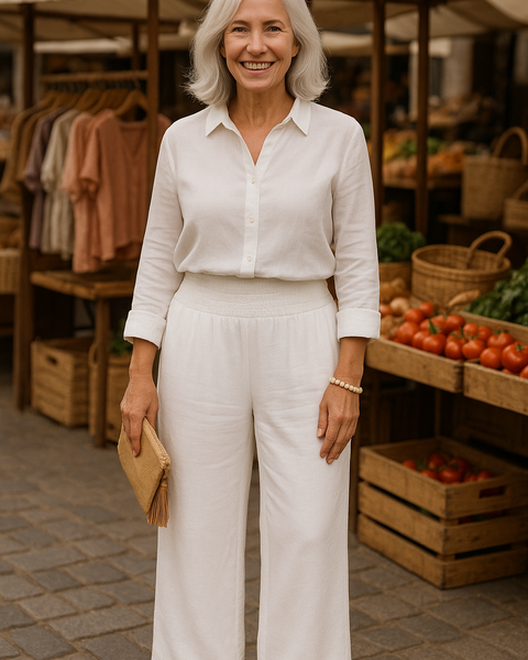 Helena | Wide-Leg Pants – Soft, No-Itch Waistband for All-Day Comfort