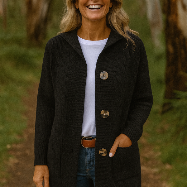 Delora | Longline Knit Cardigan with Deep Pockets for Everyday Elegance