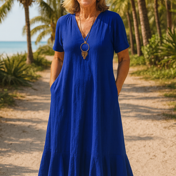 Maravie | FlowEase Midi Dress – Effortless Shape, Confident Movement