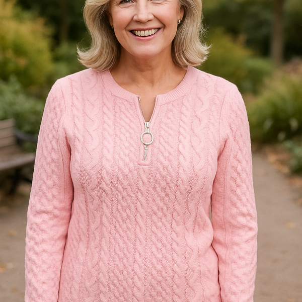 Nestelle | Cable Zip Knit - Comfort, Class and Confidence.