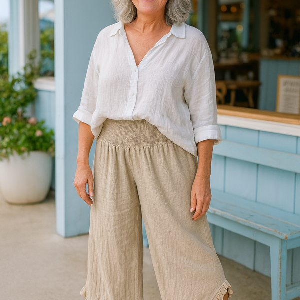 Tavina | Cotton-Linen Ease Pants