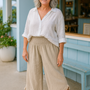Tavina | Cotton-Linen Ease Pants