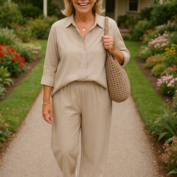 Solena | 2-Piece Cotton-Linen Blend Set - Breathable, Flattering, and Versatile.
