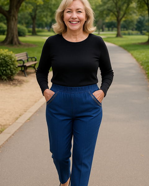 Bianca | Comfort Straight-Leg Pants with Elastic Waist
