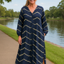 Selora | Boho Stripe Comfort Dress - Tummy Friendly