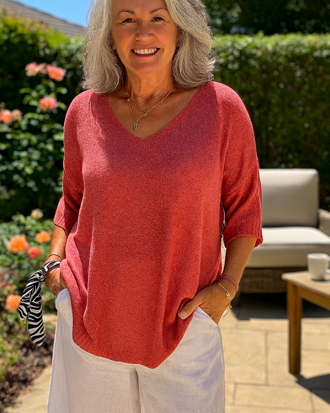 Anwen | Soft Drape V-Neck Knit - Effortlessly elegant