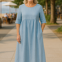 Anora| Flattering Cotton Pocket Dress