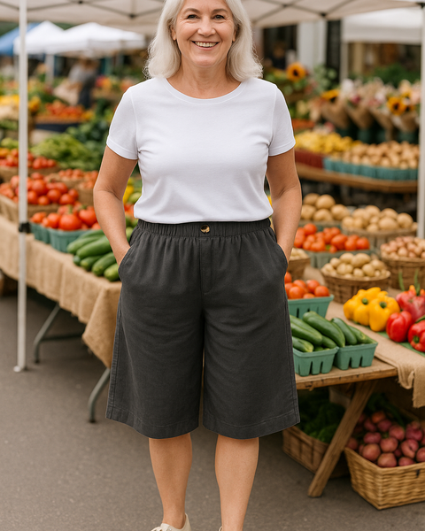 Hazel | Linen Comfort Shorts - Flattering coverage. Perfect warm-weather fit