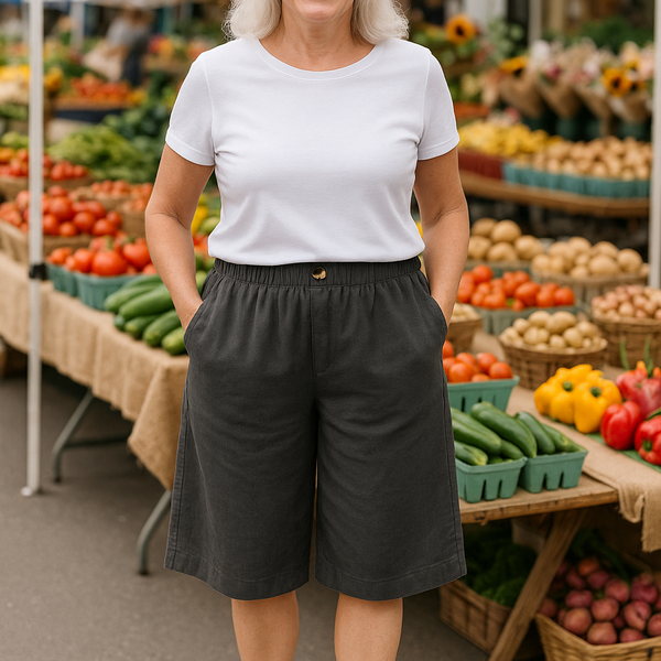 Hazel | Linen Comfort Shorts - Flattering coverage. Perfect warm-weather fit