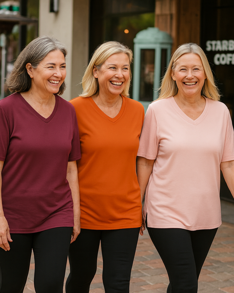 Olanna| Everyday Comfort Tee – 3 Pack for Flattering Tummy & Arm Coverage