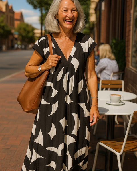Corinne | Sophisticated Maxi Dress – Flattering Fit with Tummy Coverage