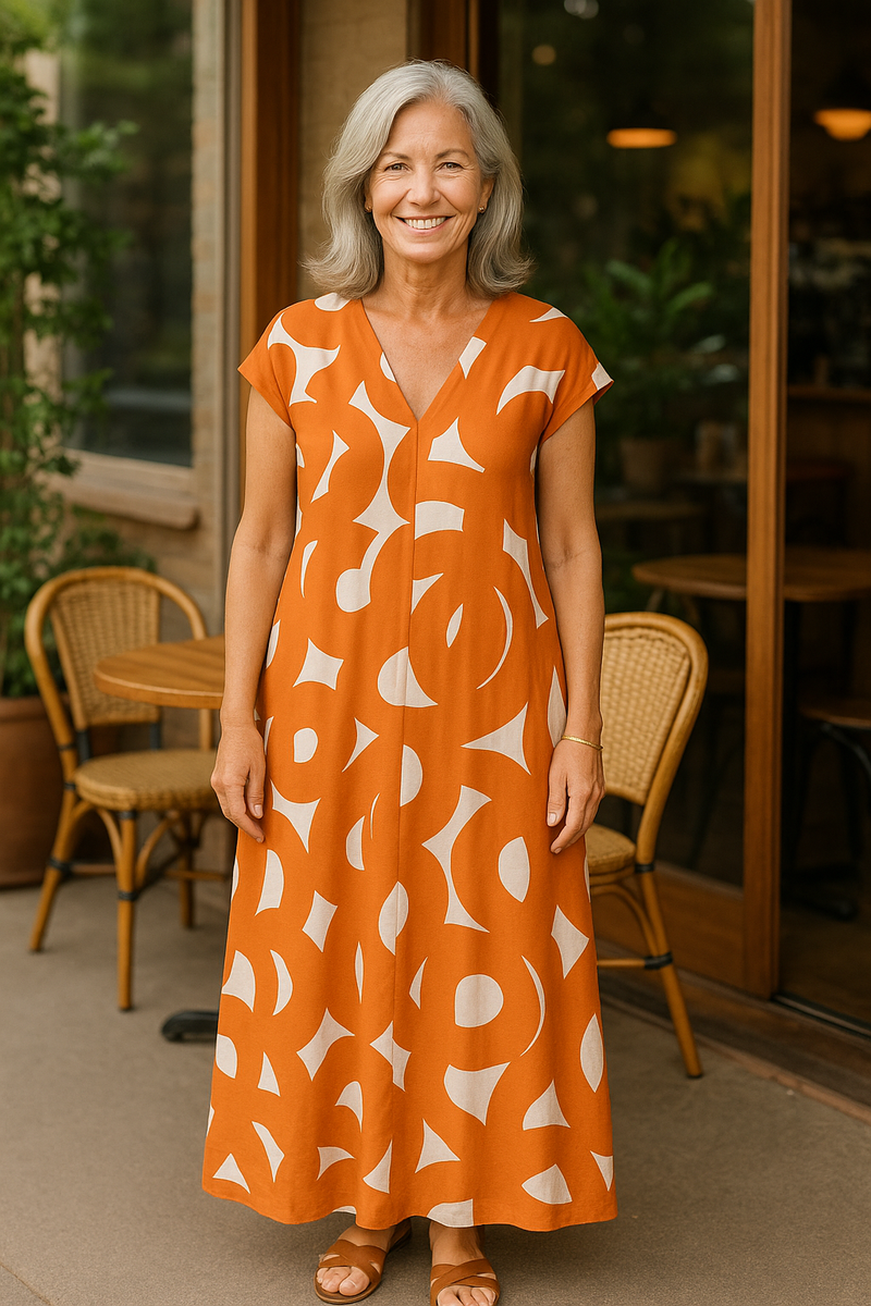 Corinne | Sophisticated Maxi Dress – Flattering Fit with Tummy Coverage