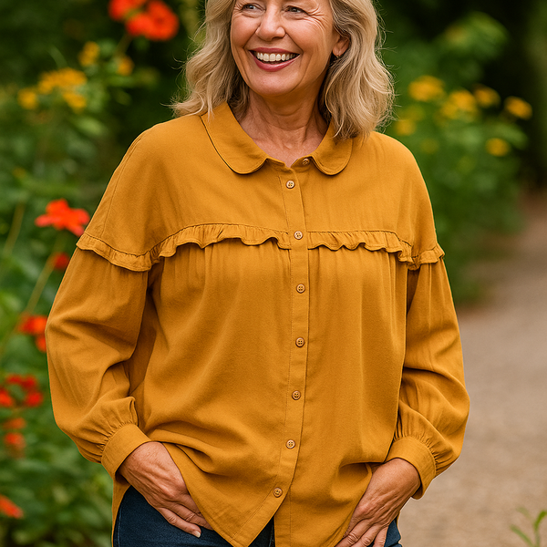 Judith |  Effortless Elegance Blouse – Wrinkle-Free with Feminine Ruffle Detail