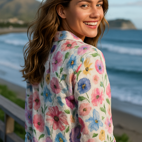 Savannah | Vintage Floral Cotton-Linen Shirt