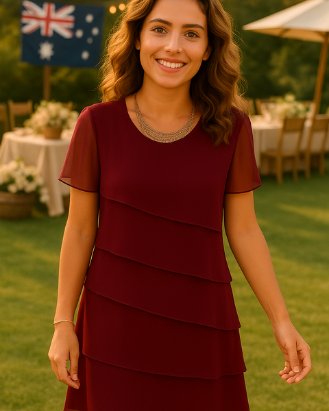 Beatrice | Elegant Pleated Chiffon Midi Dress