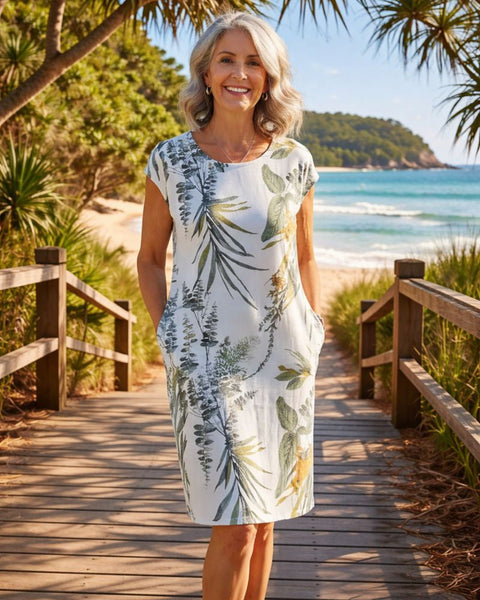 Caldra | Canvas Charm Midi Dress – Breezy Style, Everyday Ease