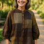Willow Breeze Cotton-Linen Blouse