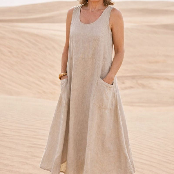 Elara | Effortless Cotton Pocket Dress — Cool, Relaxed & Beautifully Easy (S-5XL)