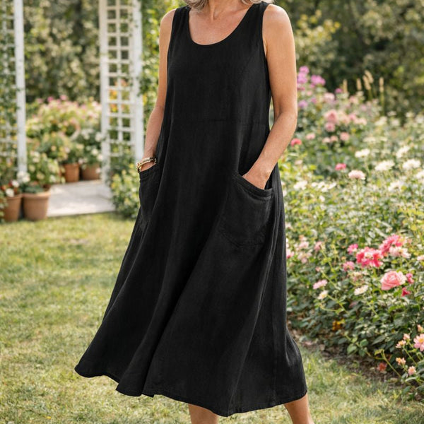 Elara | Effortless Cotton Pocket Dress — Cool, Relaxed & Beautifully Easy (S-5XL)
