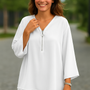Sienna | Lightweight Chiffon Zipper Blouse