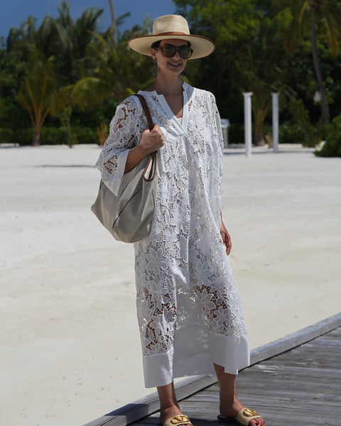 Luana Dress in White Lace