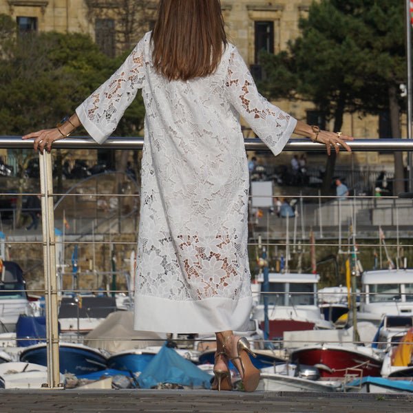 Luana Dress in White Lace