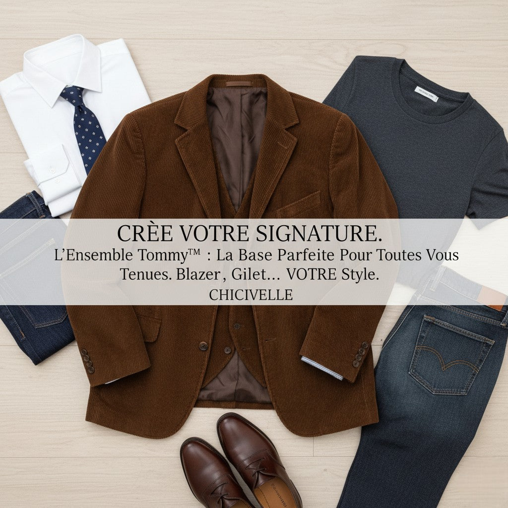 Tommy™ | Ensemble 2 pièces: Blazer et Gilet en Velours