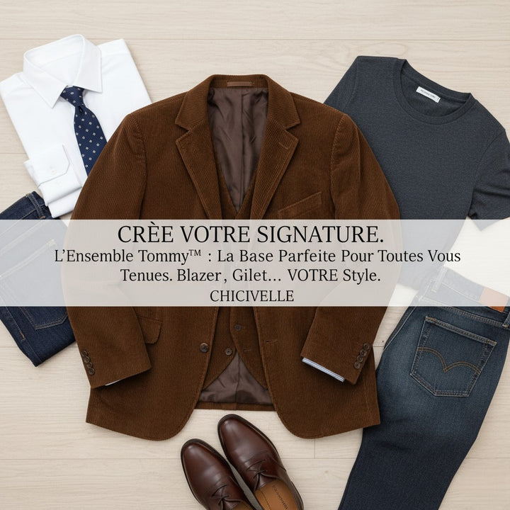 Tommy™ | Ensemble 2 pièces: Blazer et Gilet en Velours