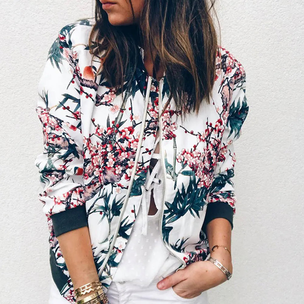 Hazel | Veste bomber avec imprimé floral moderne