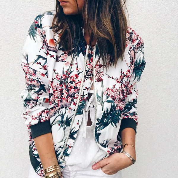 Hazel | Veste bomber avec imprimé floral moderne