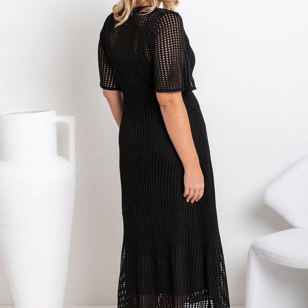 ESSENTIAL - Airlie Crochet Maxi Dress - Natural