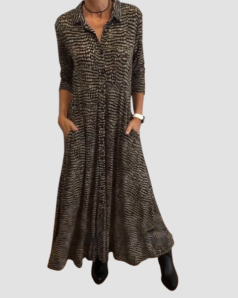 Lyvéa | Robe Midi Sophistiquée avec Poches
