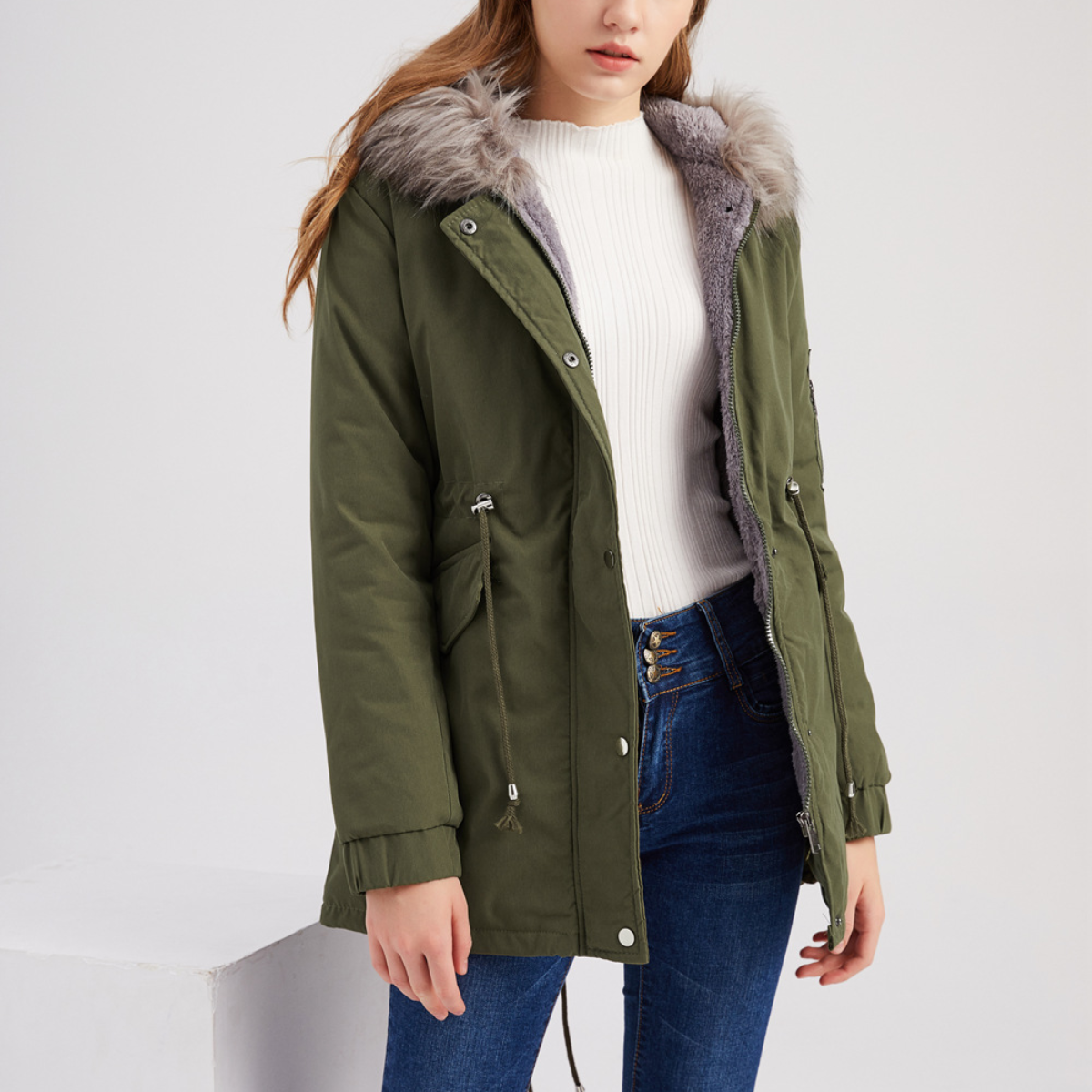 MARINA™ | Parka en Velours Chaud avec Bordure