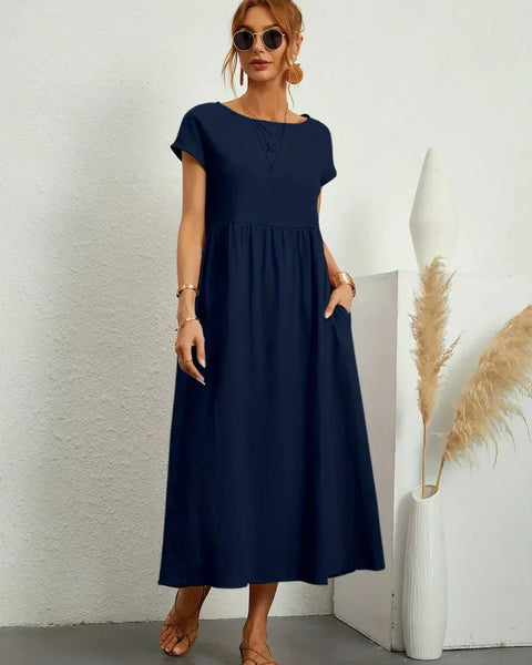Gabrielle™ — Flowing Midi Dress with Timeless Elegance