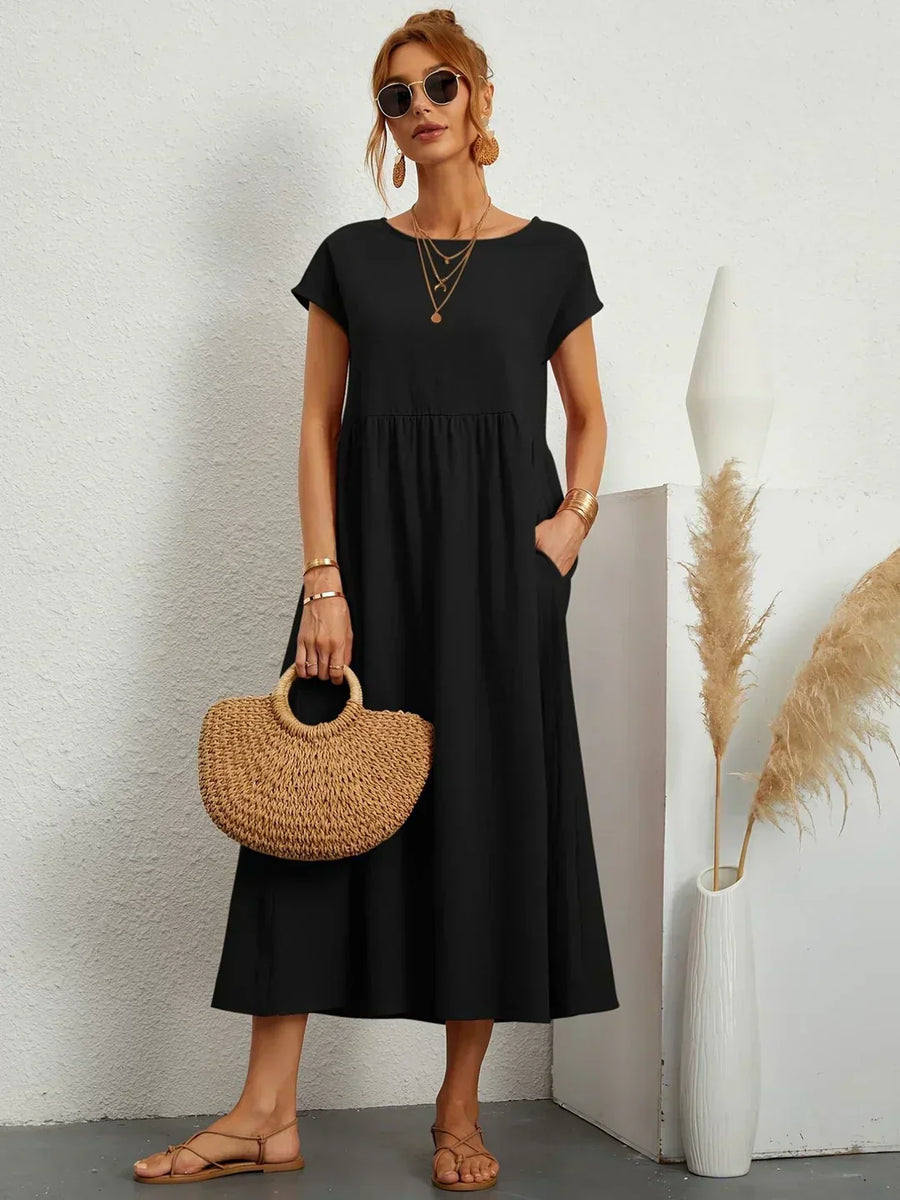 Gabrielle™ — Flowing Midi Dress with Timeless Elegance