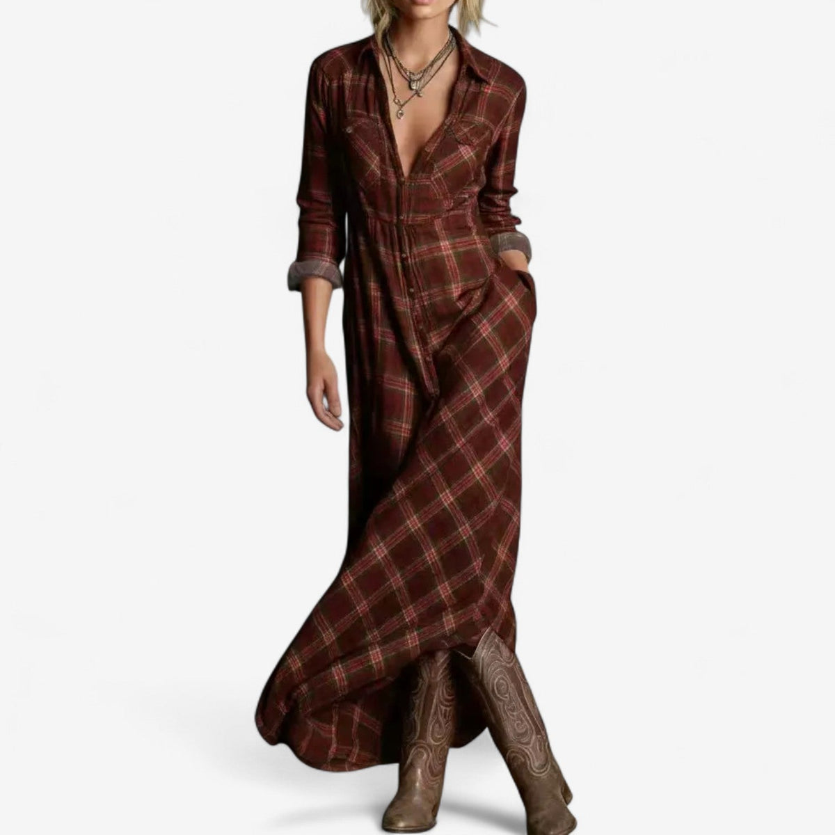 Cécile™ Robe Chemise Maxi Intemporelle