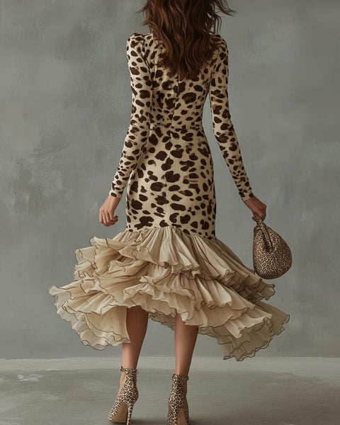 Eleonora · Animal Print Frill Dress