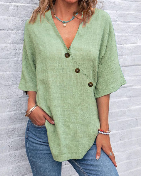 Bronte | Soft Drape Button Blouse - Where comfort meets confidence