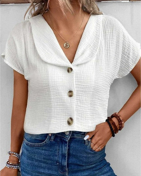 Nerida |Top with Collar and Buttons