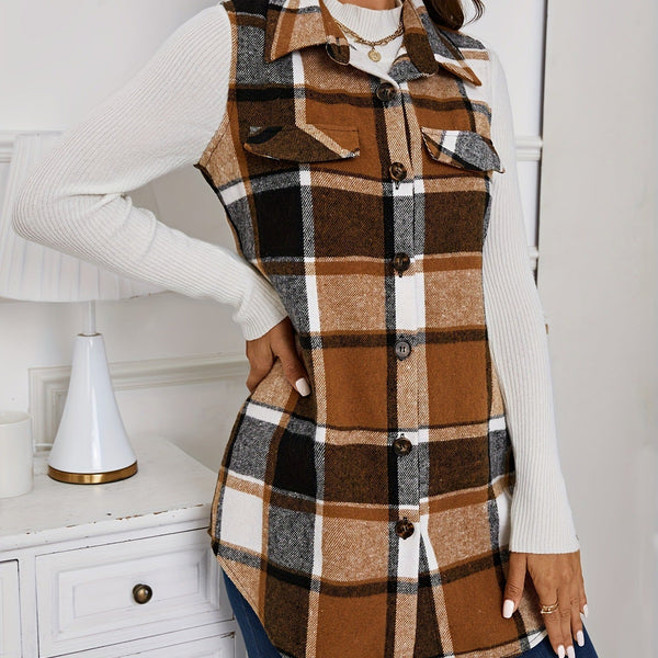 DELILA™ – Gilet à Col Boutonné Décontracté
