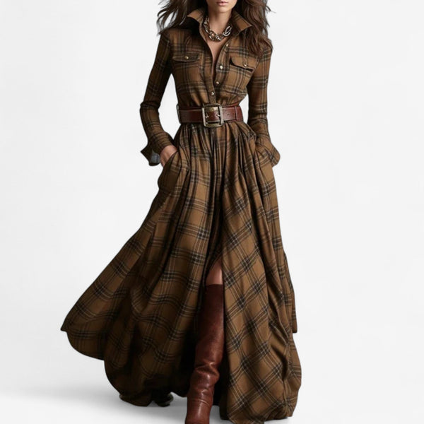 Barboteau™ Robe Maxi à Carreaux Intemporelle