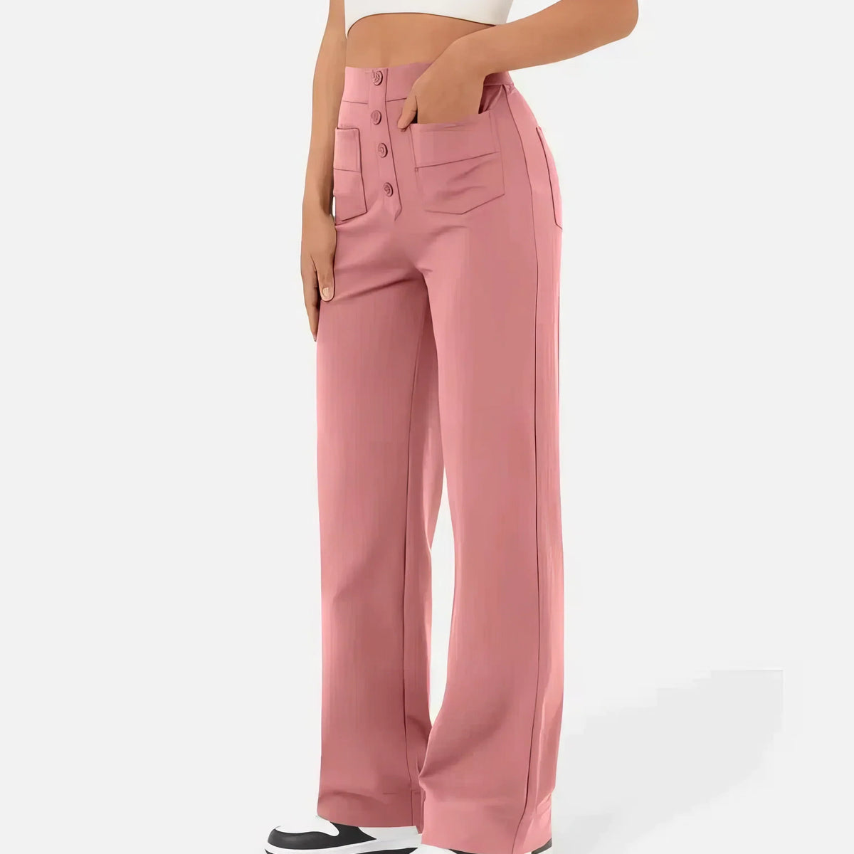 Marjorie | High-Waist Stretch & No-Pill Trouser – Timeless Confidence