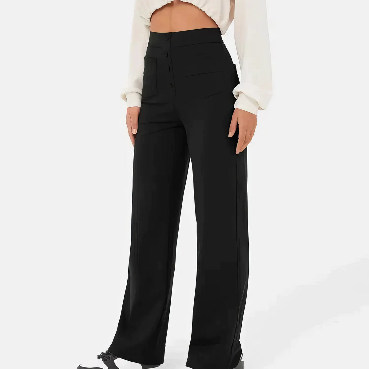 Marjorie | High-Waist Stretch & No-Pill Trouser – Timeless Confidence