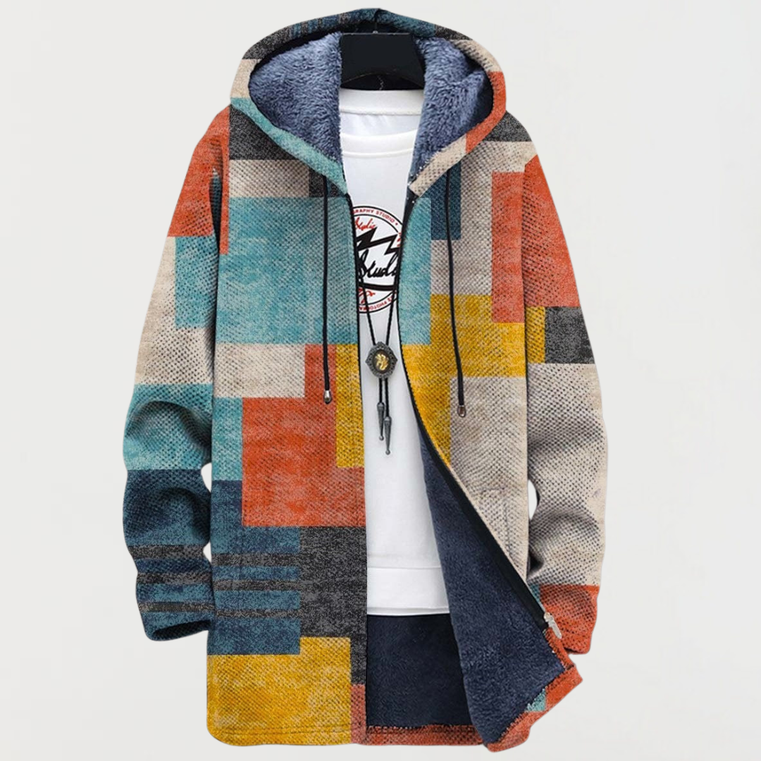 Cleo | Sweat à capuche géométrique en blocs de couleur