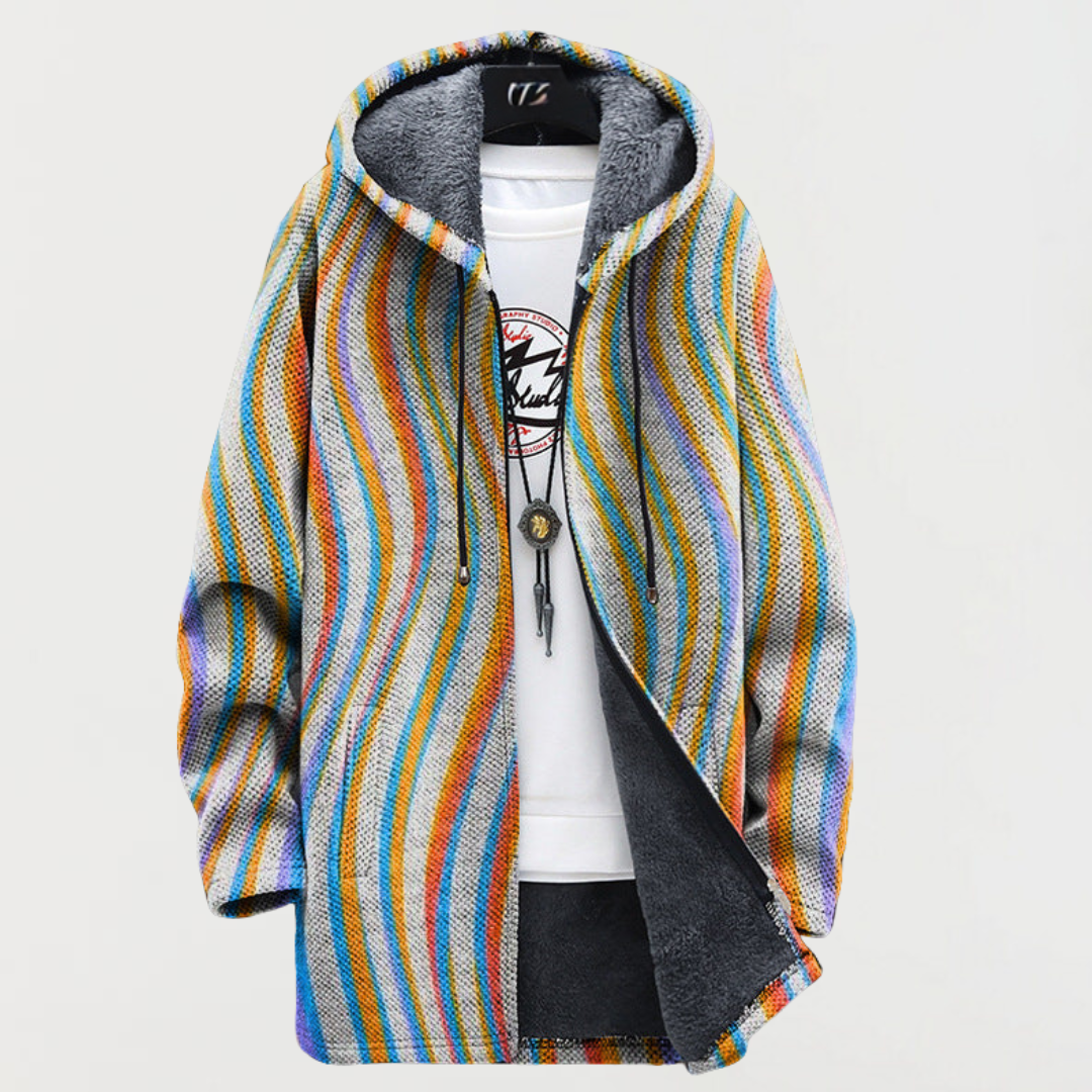 Maya | Sweat à capuche à rayures tourbillonnantes