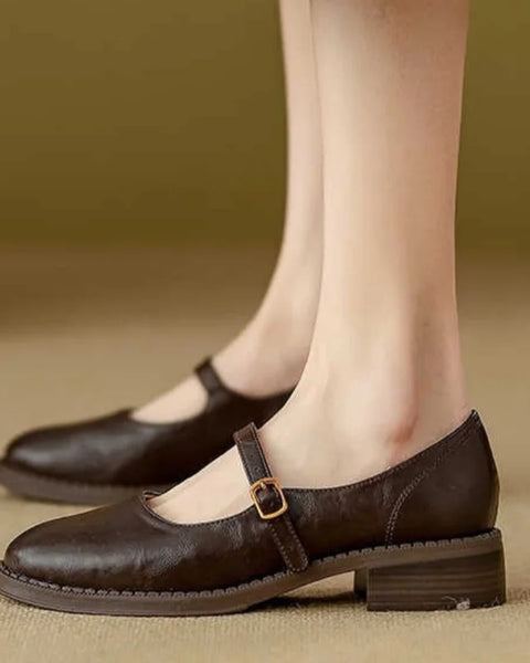 Rachel | Mary Janes Classiques et Confortables en Cuir