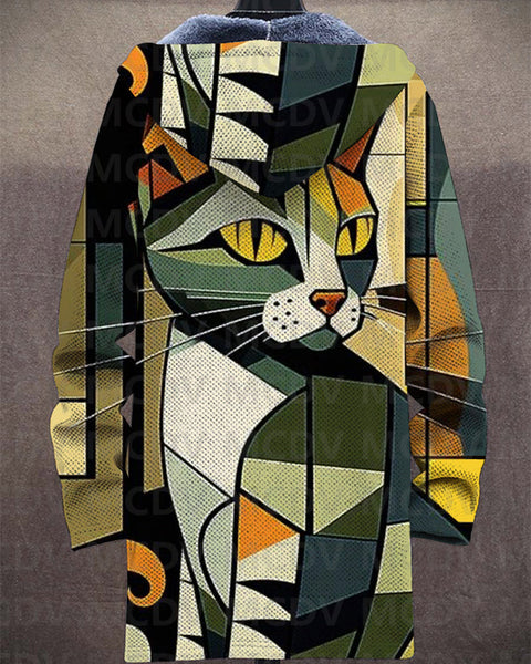 Frederica | Sweat à capuche chat géométrique