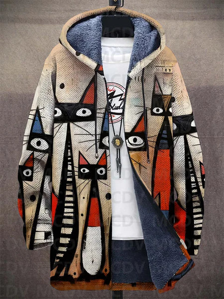 Filippa | Sweat à capuche Chats Abstraits